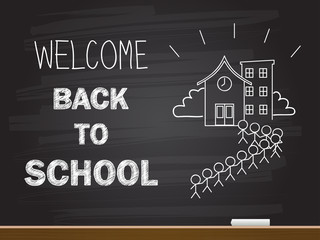 Welcome back to school banner. Vector illustration.