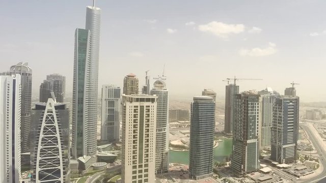 Aerial timelapse of Jumeirah Lake Towers, Dubai