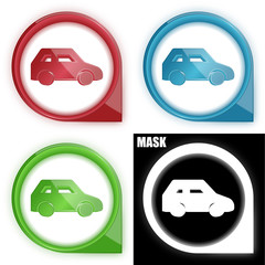 ikona w okręgu ze strzałką i blaskiem zestaw © vempireart