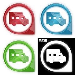 ikona w okręgu ze strzałką i blaskiem zestaw © vempireart