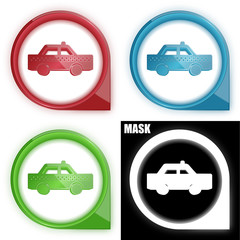 ikona w okręgu ze strzałką i blaskiem zestaw © vempireart