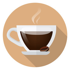 Kaffee in Tasse Icon Flat Design Vektor Grafik