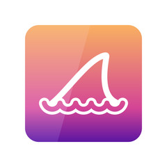 Shark fin outline icon. Summer. Vacation