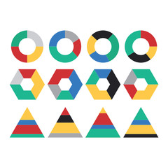 Vector of various colorful geometrical shapes