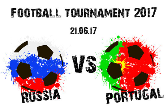 Banner football match Russia vs Portugal