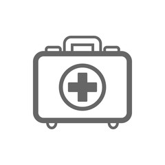 Obraz premium First aid kit outline icon. Summer. Vacation
