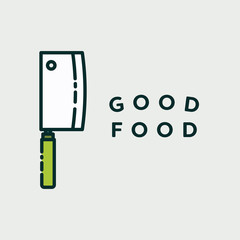 Vector image of knife with text good food