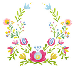 Watercolor floral composition