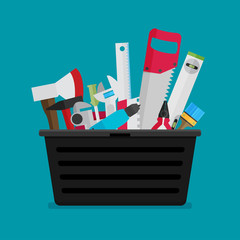 Workspace carpenter tools trendy flat icon