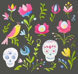 Watercolor mexican style set