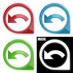  ikona w okręgu ze strzałką i blaskiem zestaw