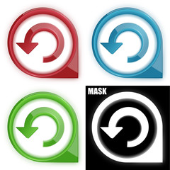 ikona w okręgu ze strzałką i blaskiem zestaw