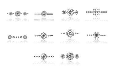 Vector icons of various floral patterns