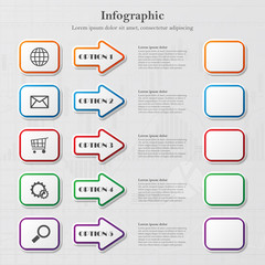 Infographic with arrows and squares