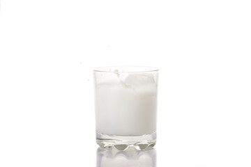 Fresh milk in the glass on white background, isolated