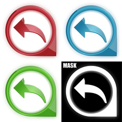 ikona w okręgu ze strzałką i blaskiem zestaw