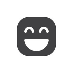 Grinning Face With Smiling Eyes emoji. glyph icon, vector emoticon