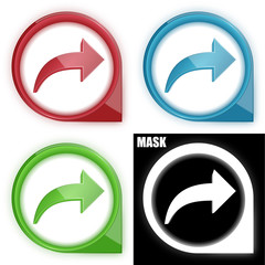 ikona w okręgu ze strzałką i blaskiem zestaw