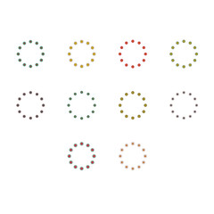 Vector icon of various colorful shape forming a circle