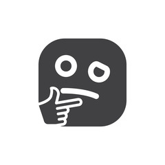 Thinking Face emoji. glyph icon, vector emoticon