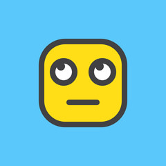 Face With Rolling Eyes emoji. Filled outline icon, colorful vector emoticon