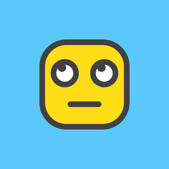 Fototapeta premium Face With Rolling Eyes emoji. Filled outline icon, colorful vector emoticon