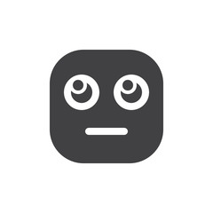Obraz premium Face With Rolling Eyes emoji. glyph icon, vector emoticon