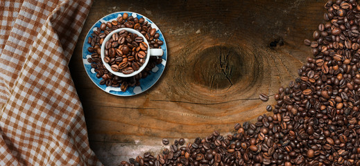 Coffee Cup with Roasted Coffee Beans