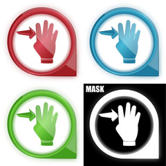 ikona w okręgu ze strzałką i blaskiem zestaw