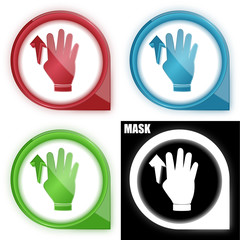 ikona w okręgu ze strzałką i blaskiem zestaw