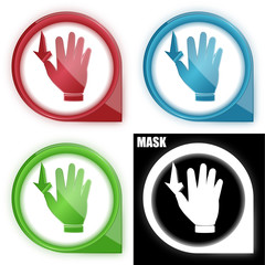 ikona w okręgu ze strzałką i blaskiem zestaw