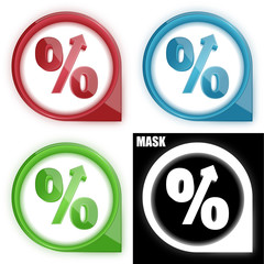 ikona w okręgu ze strzałką i blaskiem zestaw