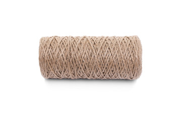 Skein of thread on a white background.