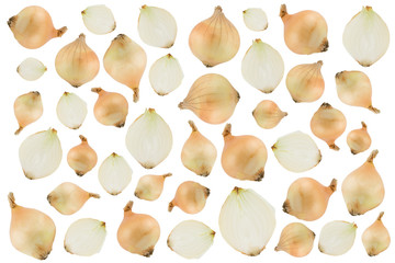 Onions pattern isolated on white background