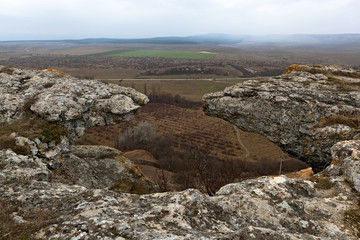 'Let's kiss': Cliff edge atop the White Rock (Belaya skala), Crimea
