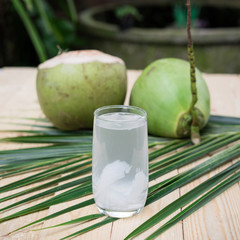 Fresh coconut drink with young coconut