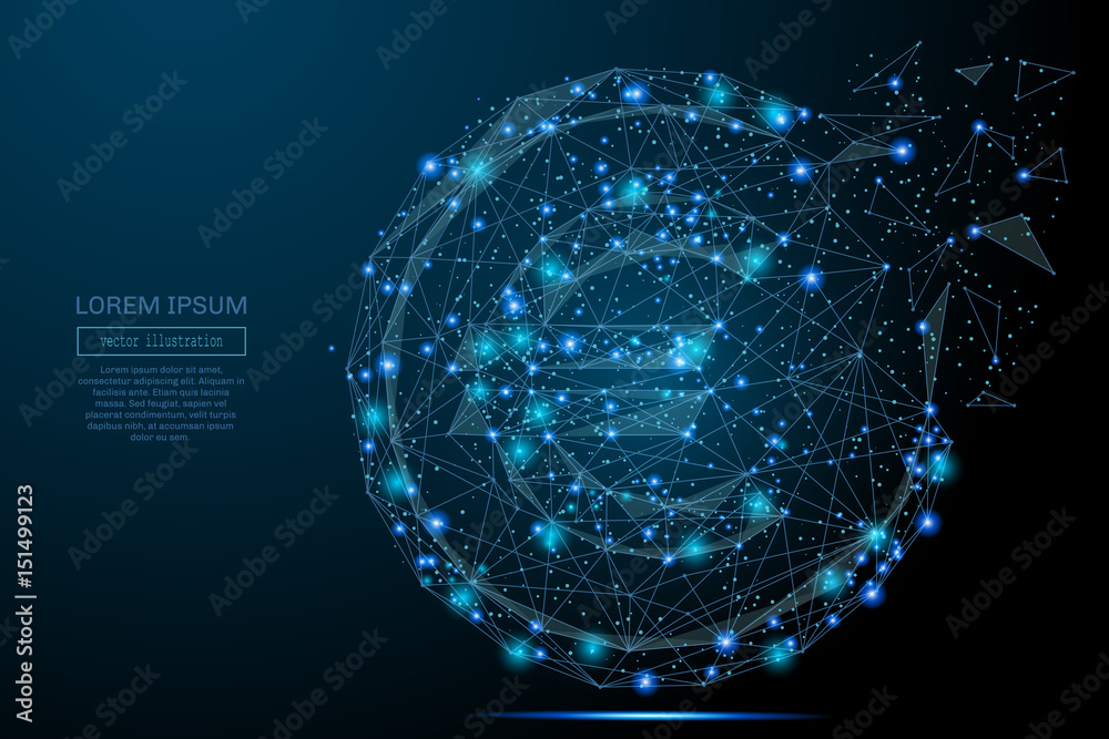 Aufkleber abstract image of a euro cent in the form of a starry sky or space, consisting of points, lines, and