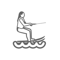 Water skiing outline icon. Summer. Vacation