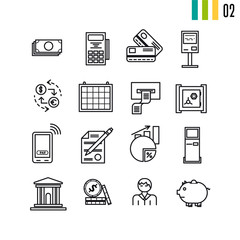 Outline finance icons