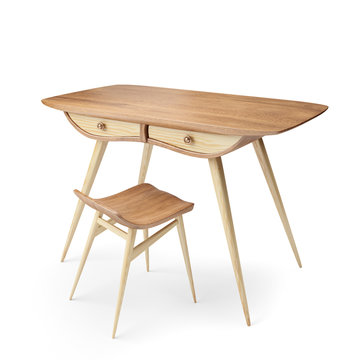 table with drawers and stool