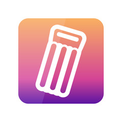 Floating mattress on beach outline icon. Summer. Vacation