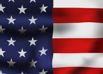 Vector Image of United States Waving Flag