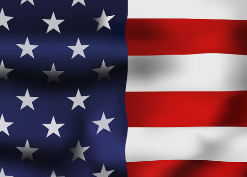 Vector Image of United States Waving Flag