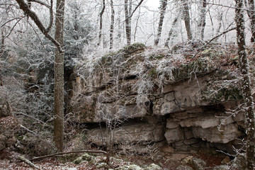 Yaman Tash (Bad rocks) rocks in winter, Crimea