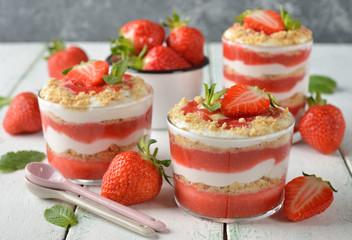 Dessert with strawberries