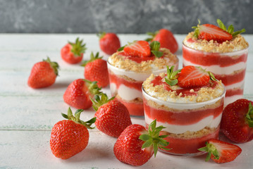 Dessert with strawberries