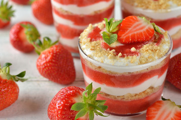 Dessert with strawberries