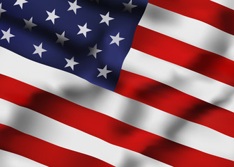 Fototapeta premium Vector Image of United States Waving Flag