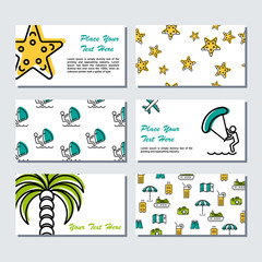 Six card template - summer time