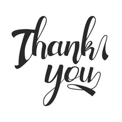 Obraz premium Thank you black hand drawn lettering